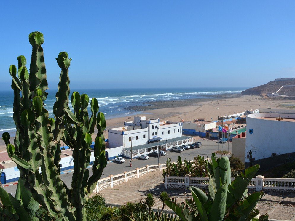 Vista aérea de la playa de Sidi Ifni