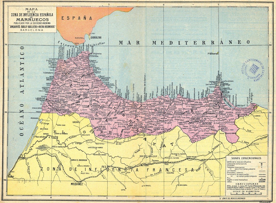Mapa de la costa del Rif