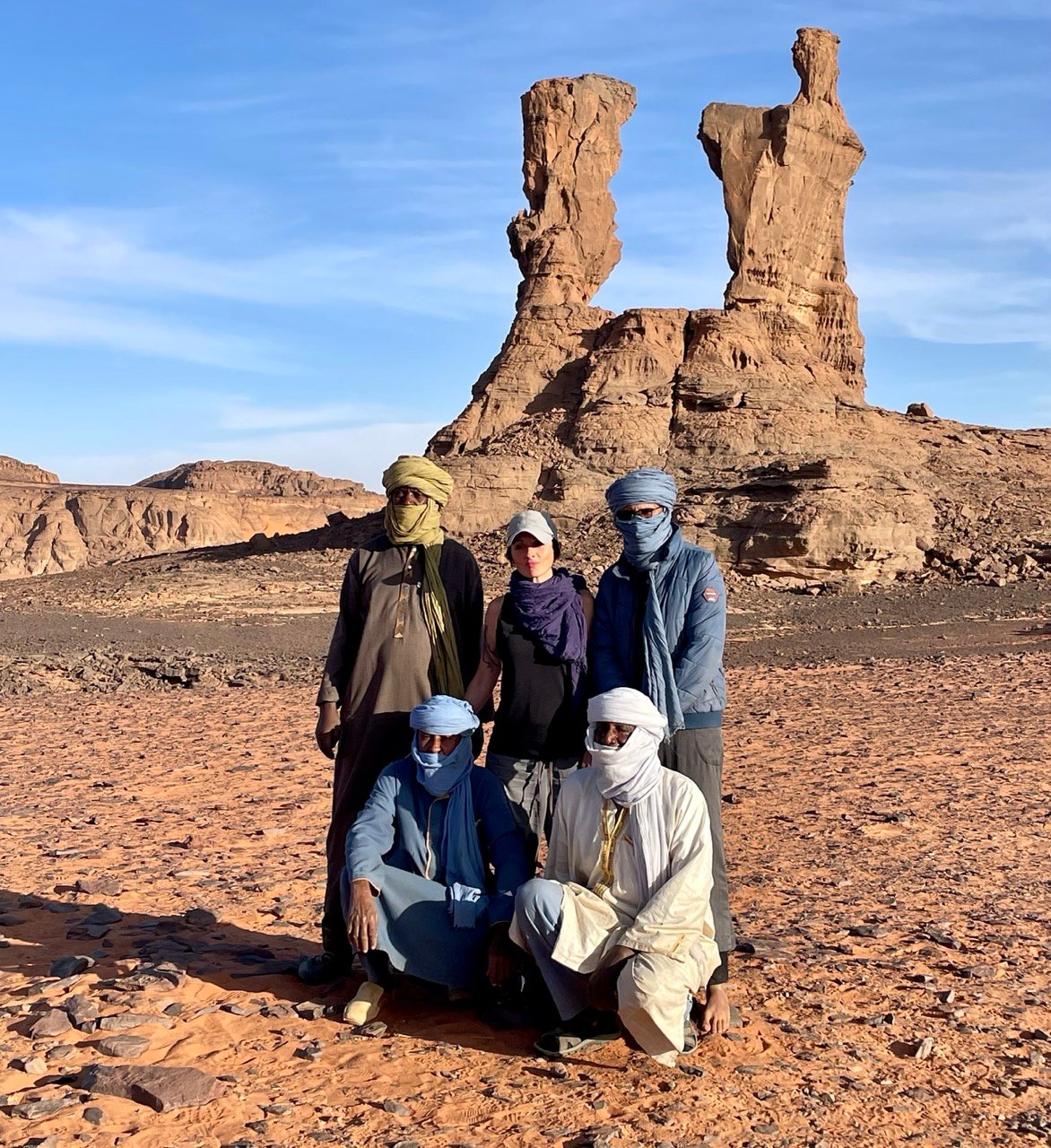 Sonia con equipo tuareg