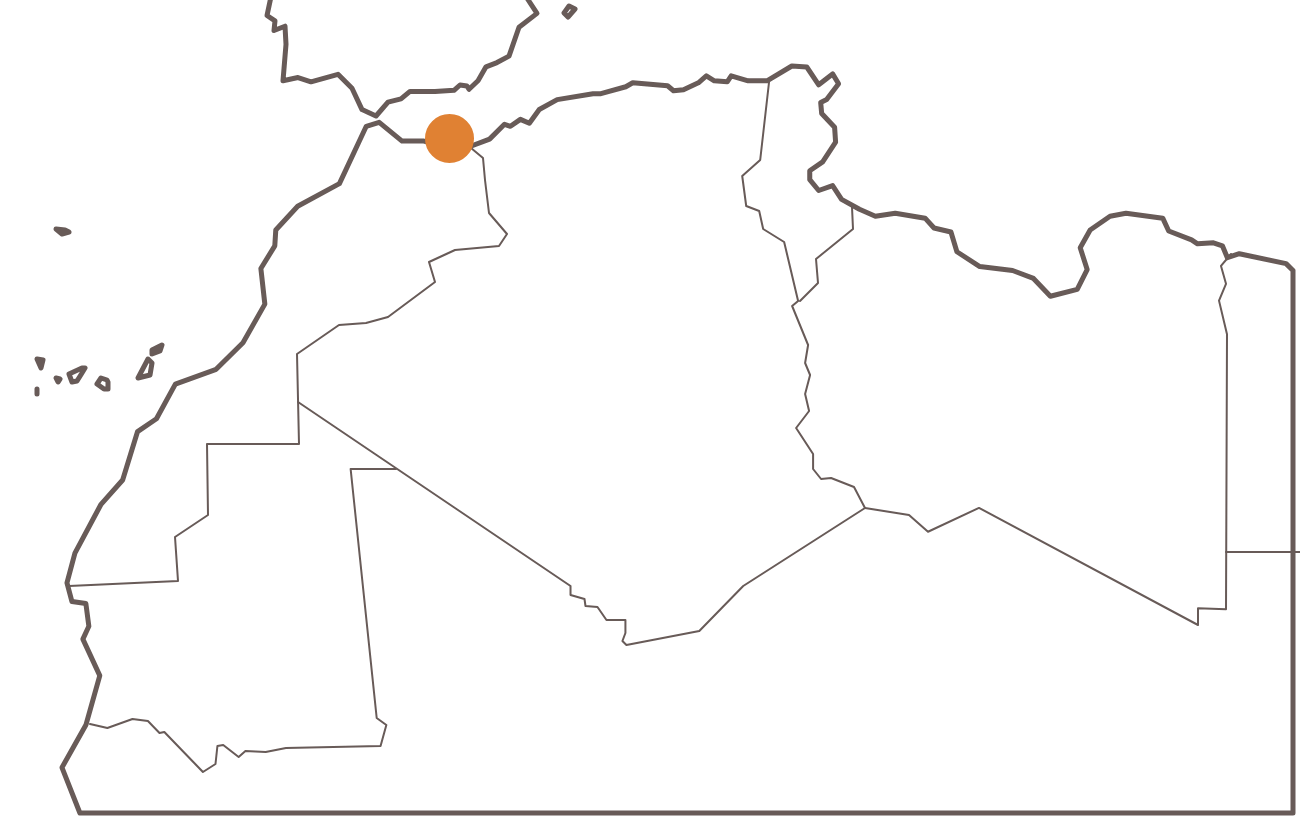 Mapa señalando Melilla